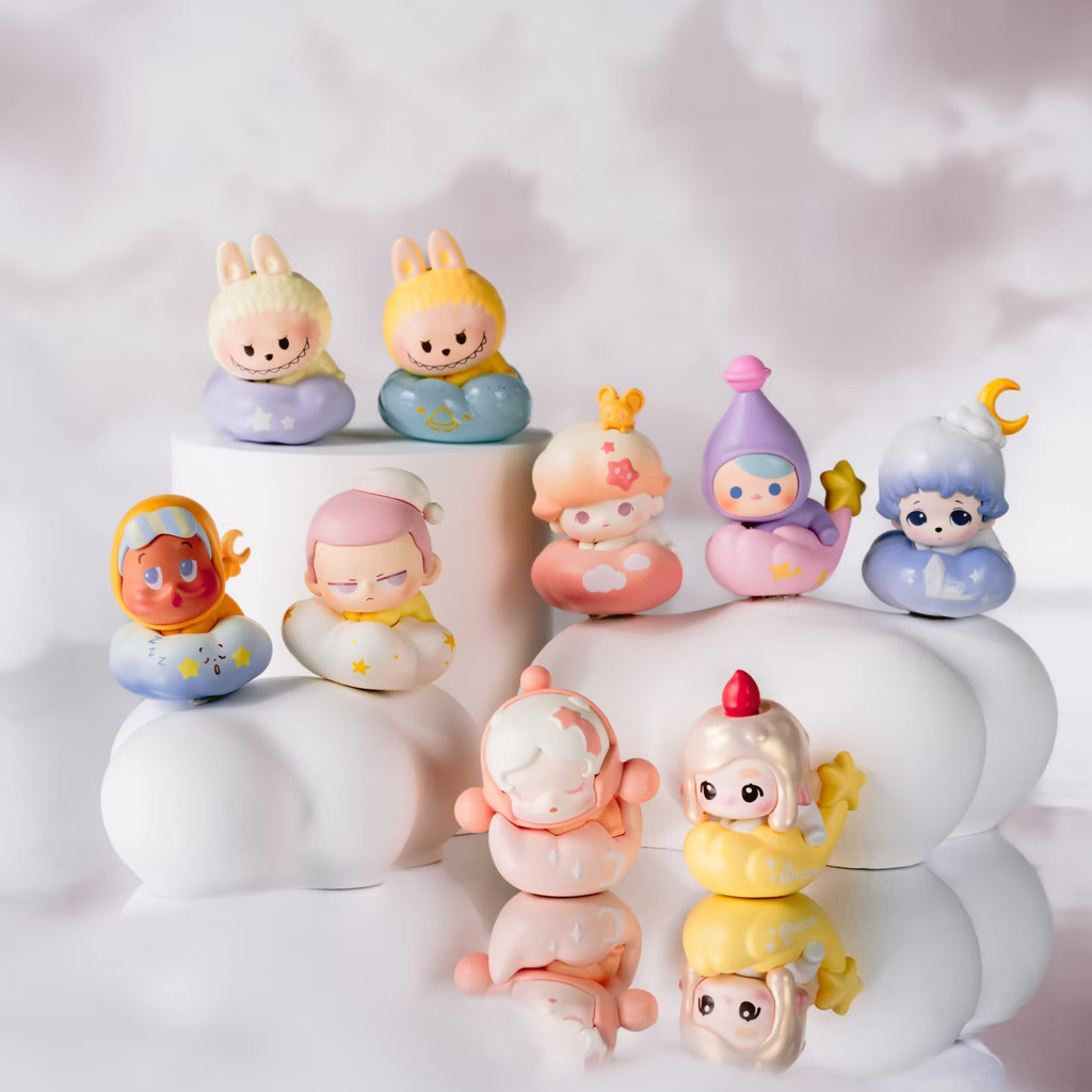 [ของแท้] POP BEAN Goodnight, Night Sky Series ยืนยัน MINI SP LABUBU DIMOO รูปตุ๊กตาเครื่องประดับของขวัญ