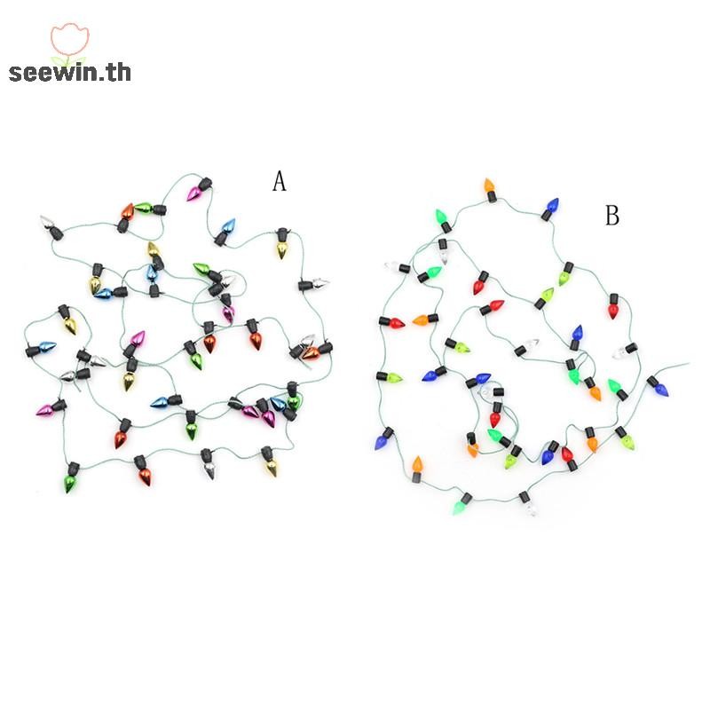 Seewin 1m Dollhouse Miniature เชือกไฟคริสต์มาสพลาสติกหลากสี th