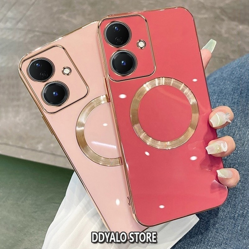 ปลอกสําหรับ OPPO A79 5GกรณีElectroplatedซิลิโคนTPUเคสโทรศัพท์พร้อมแม่เหล็กดูดที่เรียบง่ายนุ่มกรณีชุบSquaerขอบฝาครอบ