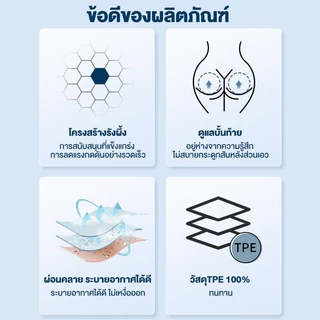 เบาะรองนั่งเจลรังผึ้ง เบาะรองนั่งรถยนต์ ขยายและหนาขึ้น เบาะรองนั่งเย็น เบาะรองนั่งระบายอากาศ COD