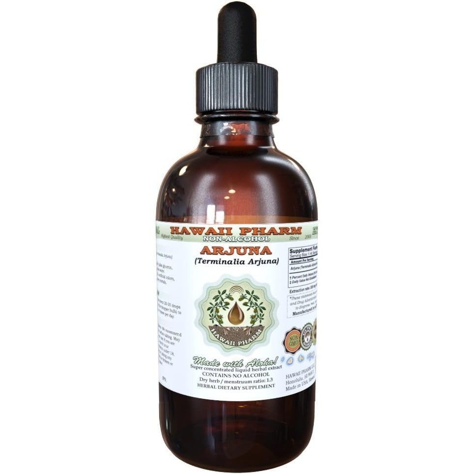 Arjuna Alcohol-Free Liquid Extract, Organic Arjuna (Terminalia Arjuna) Dried Bark Glycerite Hawaii P