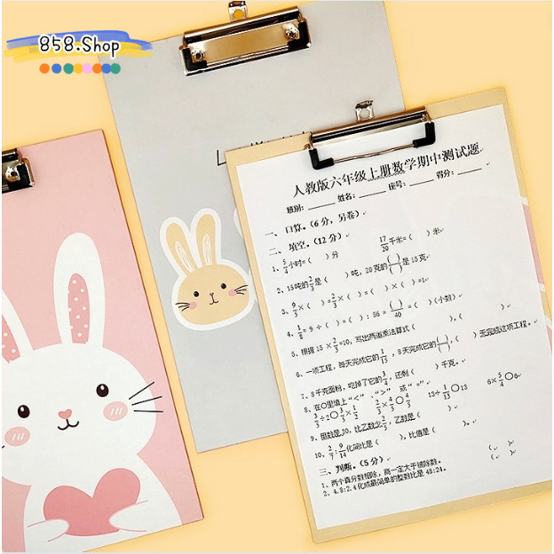 💥858💥 คลิปบอร์ด A4 Clip Board แผ่นรองเขียน ลายการ์ตูนน่ารัก