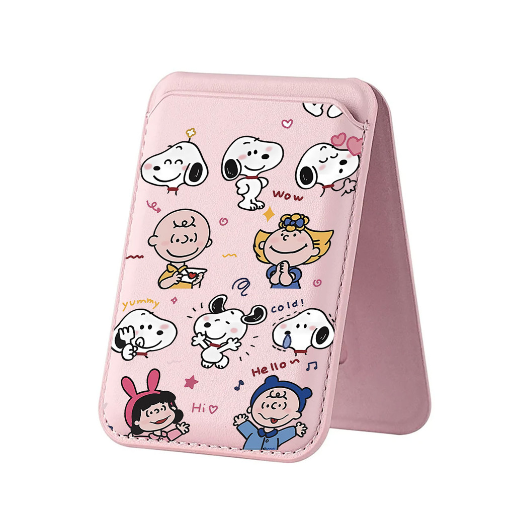 Happy Snoopy pattern Wallet for iPhone 17 17pro 17promax 16 15 14 13 12 pro Max 16Plus Card Phone Holder for Case Pocket Cover