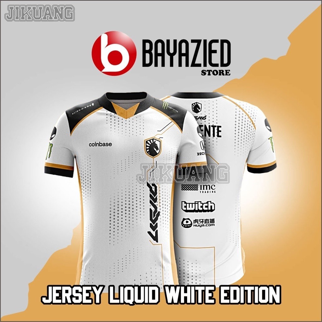 เสื้อทีมLIQUID แบบJersey สำหรับเกมDOTAและCSGO ปี2025 พร้อมบริการพิมพ์ชื่อและหมายเลขบนเสื้อ