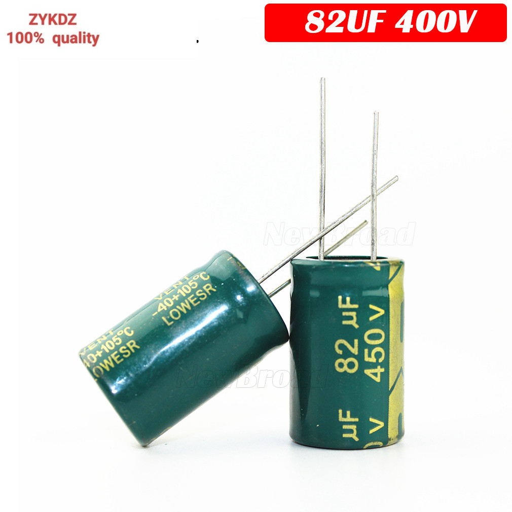 10PCS อลูมิเนียม electrolytic capacitor 82UF 400V 450V ความถี่สูงความต้านทานต่ํา long life 400V 450V