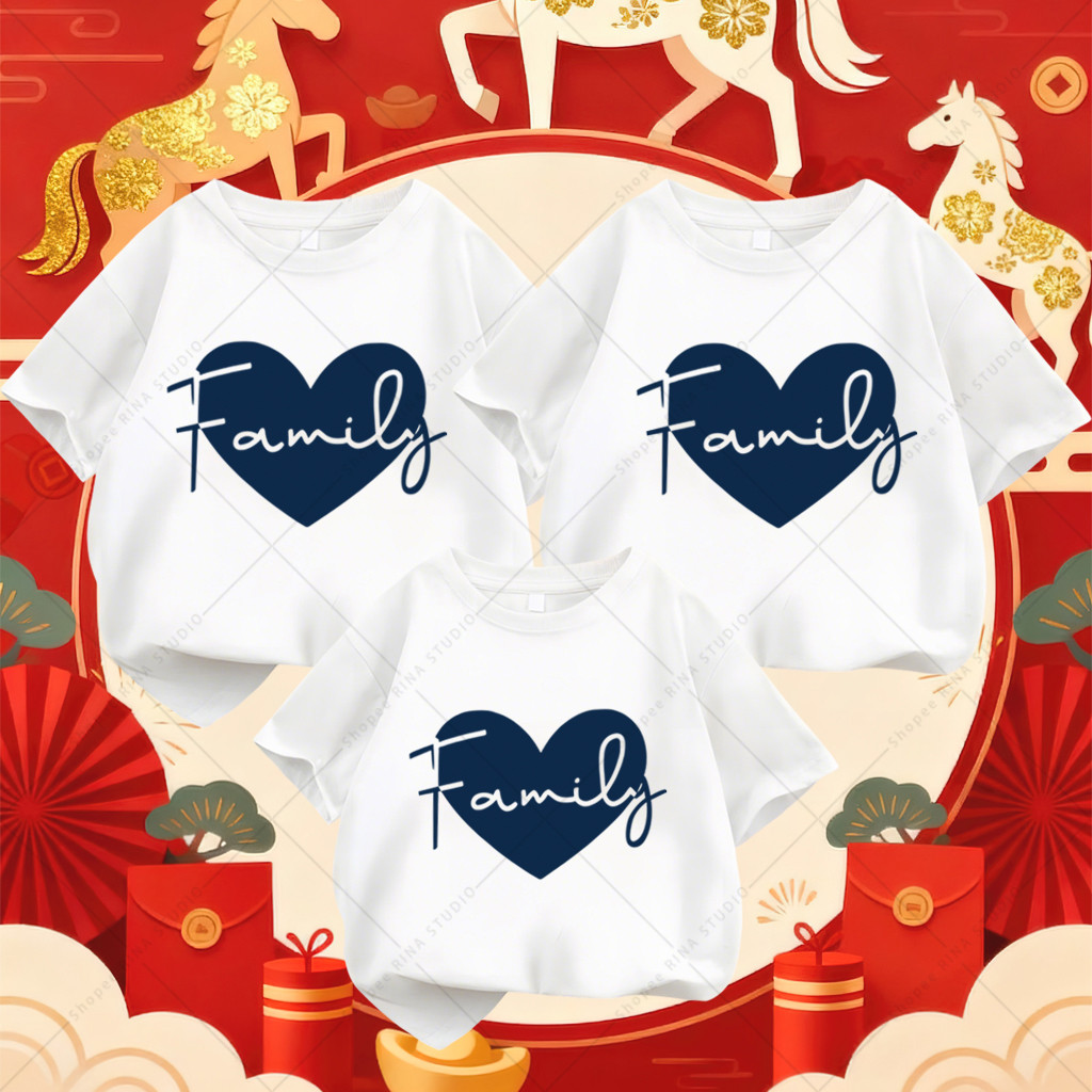พร้อมส่ง&COD RINA STUDIO เสื้อผ้าพ่อแม่ลูก ชุดครอบครัว-เสื้อยืด FAMILY ผ้าคอตตอนเนื้อนุ่มเท่ๆ เดรสแม่ลูก เซตครอบครัว#99