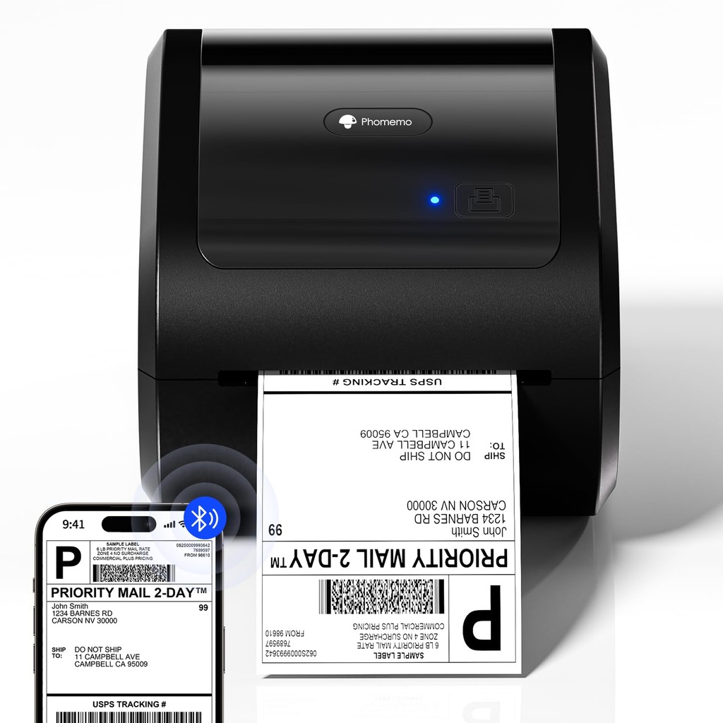 Phomemo D520-BT 4x6 Bluetooth Thermal Label Printer USB for PC & Mobile 203DPI