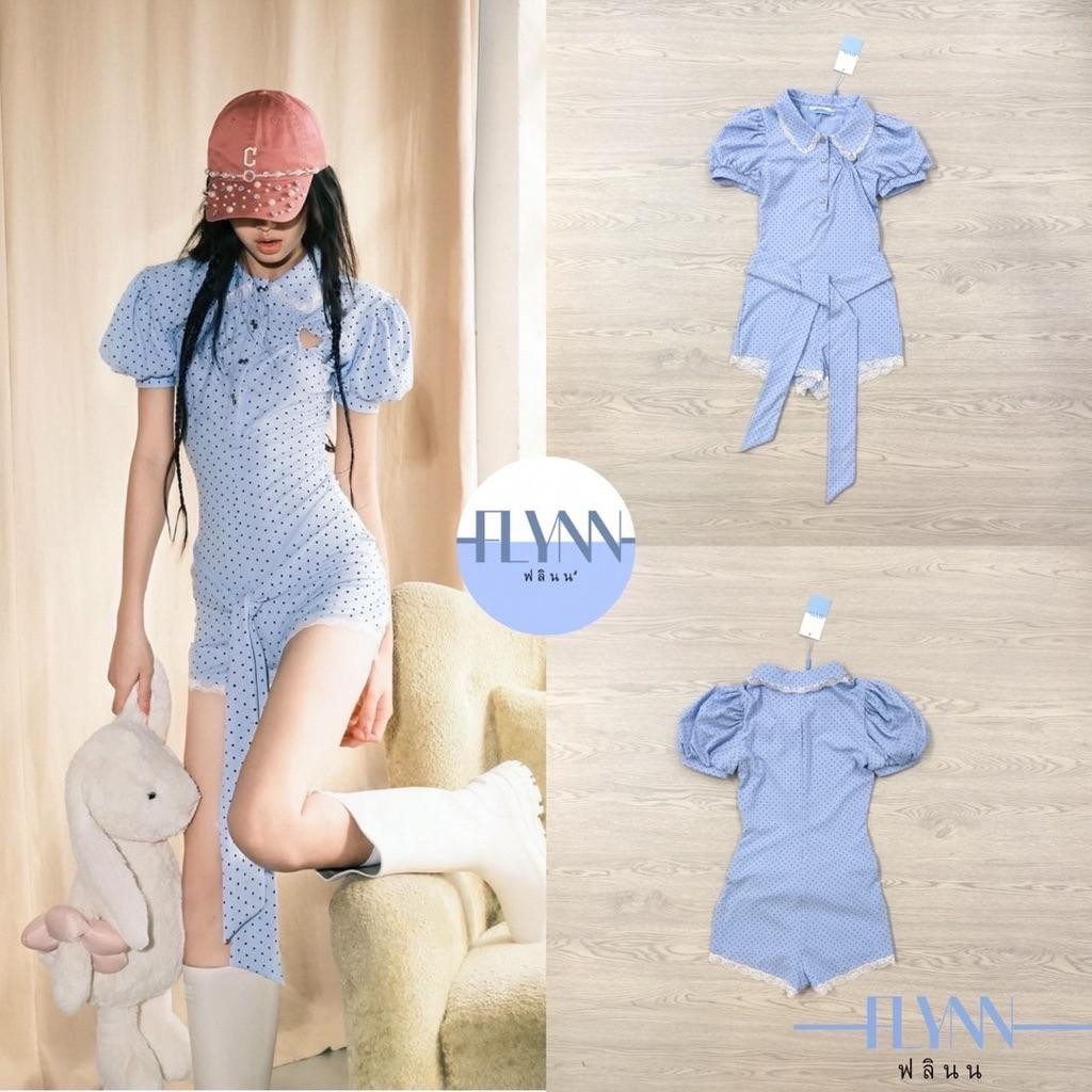 PT.sp จั้มขาสั้นสีฟ้า ชุดน่ารักๆ Flynn38 PT