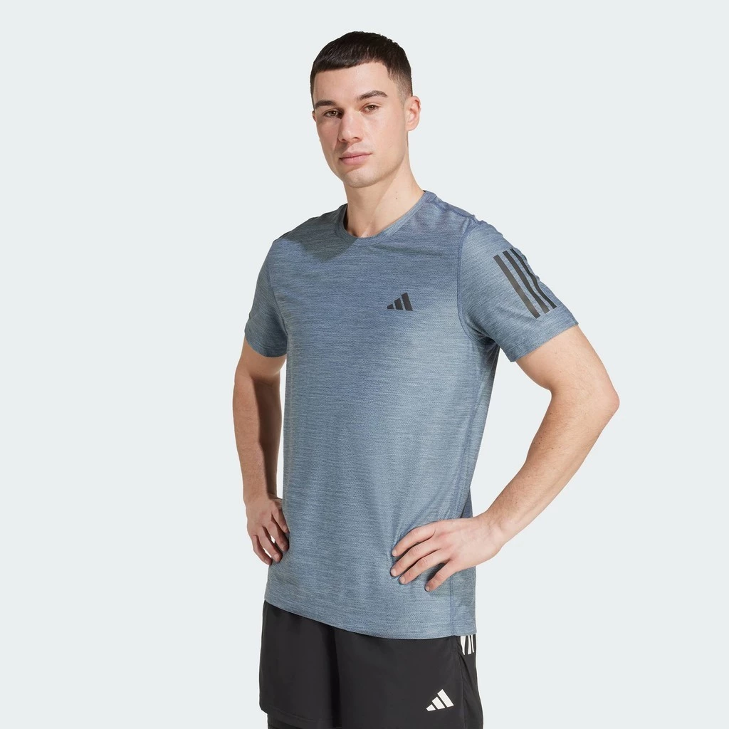 adidas วิ่ง เสื้อยืด Own the Run ผู้ชาย สีน้ำเงิน JX2220