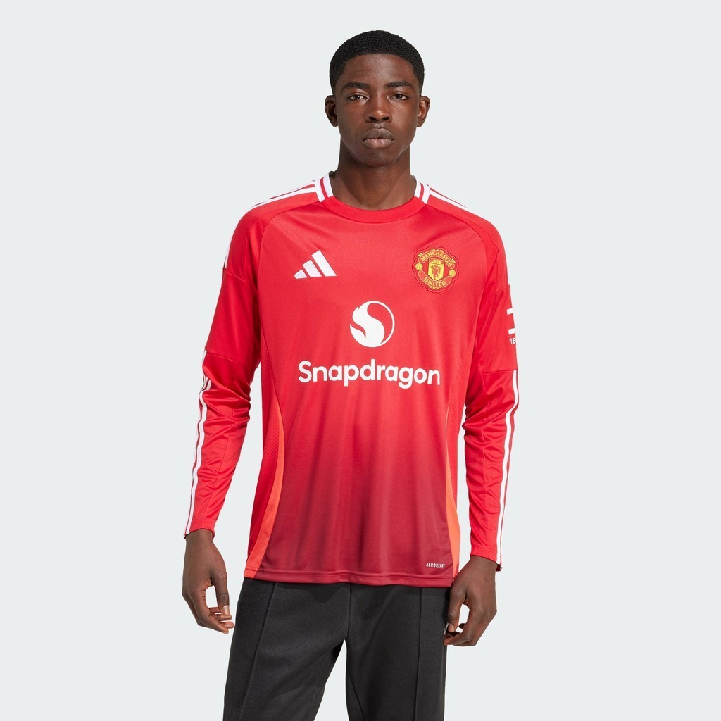 adidas ฟุตบอล เสื้อฟุตบอลชุดเหย้าแขนยาว Manchester United 24/25 ผู้ชาย สีแดง IT1971