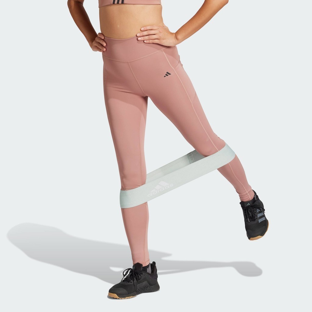 adidas Gym & Training กางเกงรัดรูปขายาว Optime ผู้หญิง สีชมพู JI8379