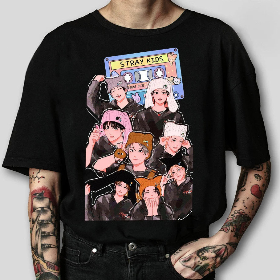 100-5xL Stray Kids Skzoo 5 Star เสื้อ, Straykids Fan Stray Kids Merch, Stray Kids SKZOO Tee 1oo8