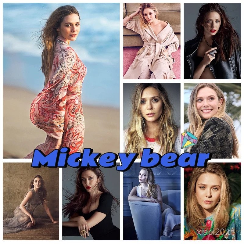 โปสเตอร์ศิลปะElizabeth Olsen Star สำหรับตกแต่งผนัง แบบไม่มีกรอบ พร้อมใช้งานในห้องนอนและห้องพัก