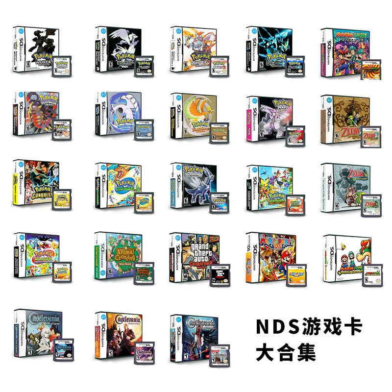 การ์ดเกม NDS, Pokémon, Zelda, Mario, การ์ดเดี่ยวชนิดบรรจุกล่องเกมภาษาอังกฤษ