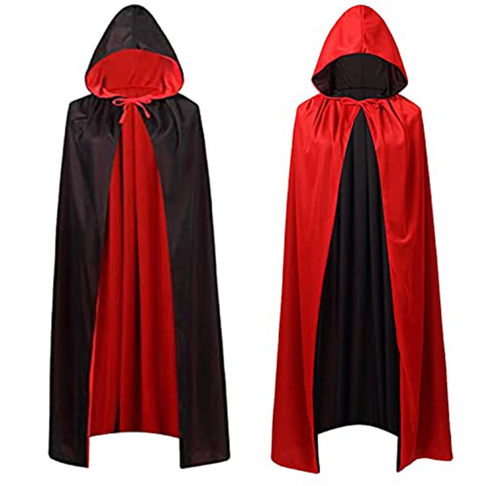 เสื้อคลุมสองด้าน HALLOWEEN สไตล์ยุคกลางและแม่มดโจรสลัด สีดำและแดง