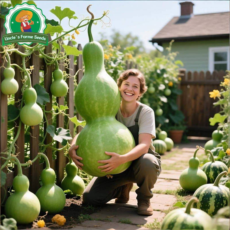 8 เมล็ด เมล็ดพันธุ์ น้ำเต้ายักษ์ น้ำเต้าเซียน เมล็ดน้ำเต้าเซียนใหญ่ F1 Giant Bottle Gourd Seed Organic Vegetable Seeds - รูปที่ 5