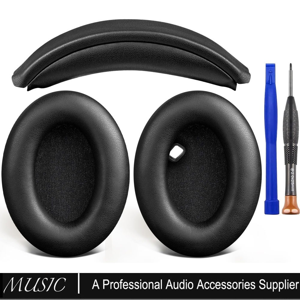 แผ่นรองหูฟังเบาะ + แถบคาดศีรษะสํารอง สําหรับ Sony WH-1000XM4 (WH1000XM4) แผ่นรองศีรษะและอะไหล่ซ่อมหูฟังครอบหู
