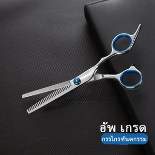 ชุดกรรไกรตัดผม 6.5 นิ้ว กรรไกรซอยผม มืออาชีพ แบบฟันปลาสแตนเลส กรรไกรตัดผม และ ตัดผม กรรไกร ฟันปลา