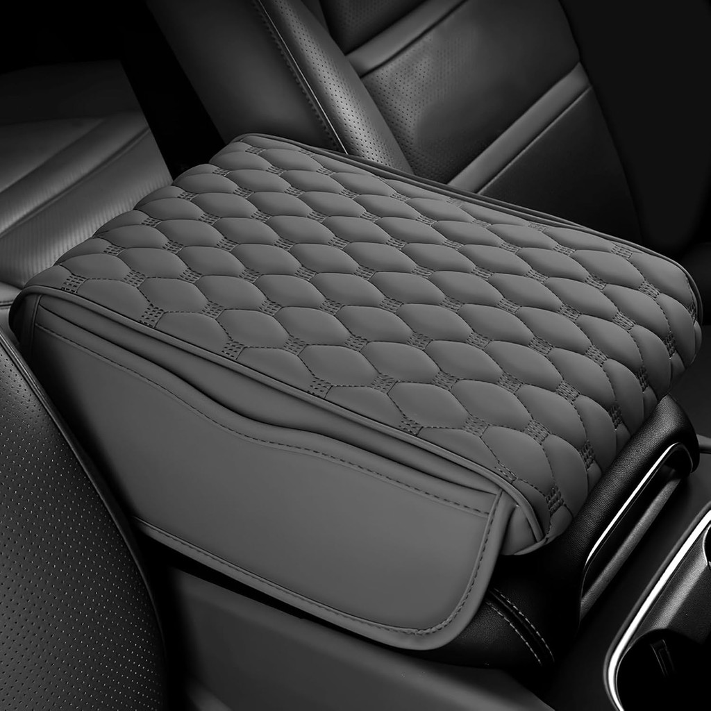 Wuyaoyao ฝาครอบคอนโซลกลางรถ, 12.13 "8.66 "3.74 "หนังที่เท้าแขนรถพร้อมกระเป๋า 2 ด้าน, หน่วยความจําโฟม