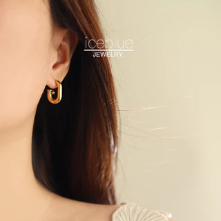 iceblue-ต่างหูห่วงลูกมุกรูปหยดน้ำ ถอดแยกใส่ได้สองแบบ ดีไซน์ไม่สมมาตร สง่างาม ไม่ก่อภูมิแพ้ กันน้ำ กันเหงื่อ ไม่ซีดสี สำหรับสุภาพสตรี E117