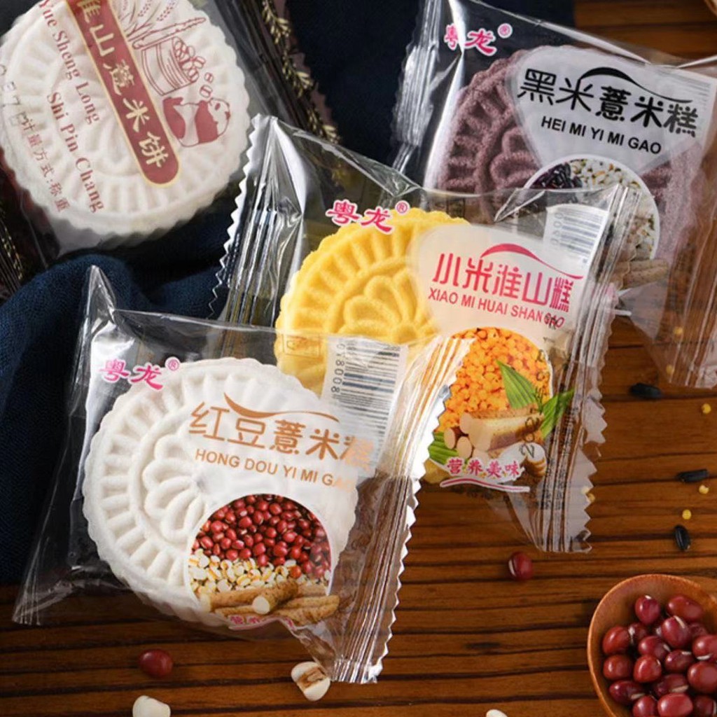 เค้กเค้กข้าว Huaishan Coix Coix Seed Pastry Millet Black Rice Red Bean Cake อาหารเช้าอาหารทดแทนของขบ