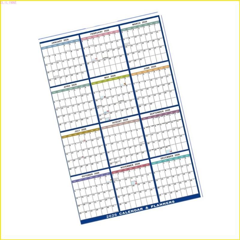 CILI 2026 Wall Calendar Planner 2026 Full Year to View ปฏิทิน Erasable Wall Planner Family Home Orga