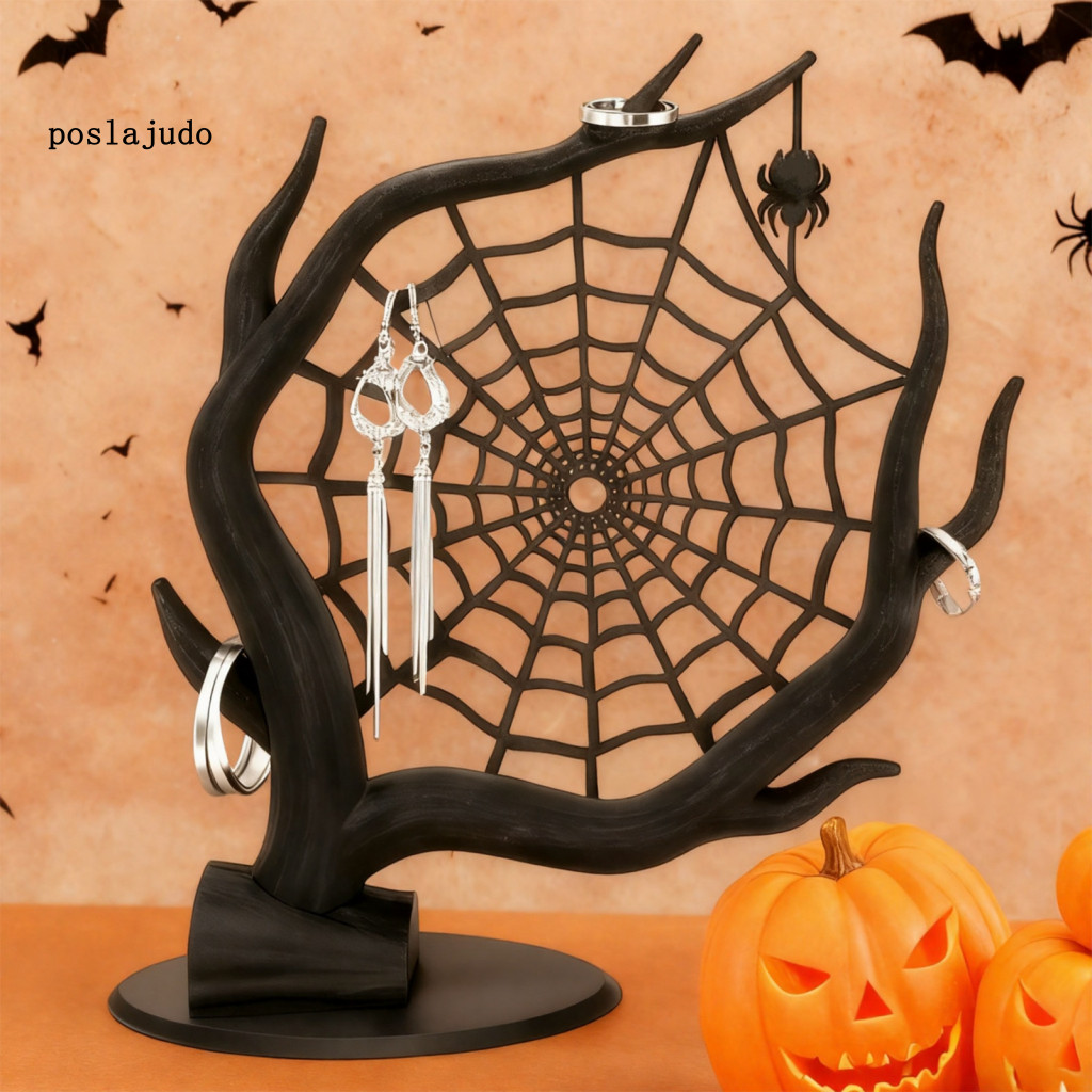 [poslajudo] Spider Web ผู้ถือเครื่องประดับฮาโลวีนขาตั้ง 3d พิมพ์ Spider Web เครื่องประดับ Organizer 