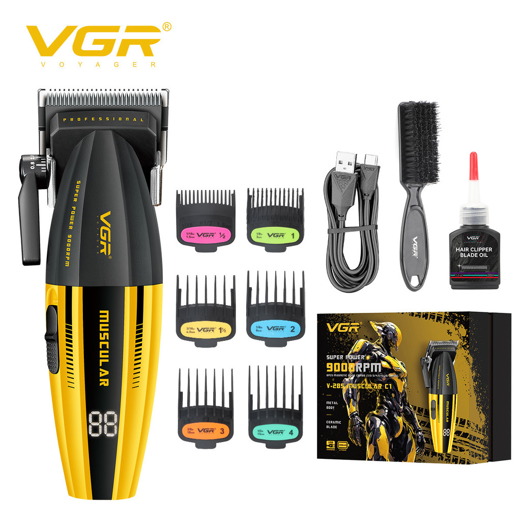 VGR285 Cross-Borderสไตล์ใหม่ผมClipperร้านทําผมมืออาชีพดิจิตอลจอแสดงผลClipperความเร็วสูง9000RPMผู้ชาย