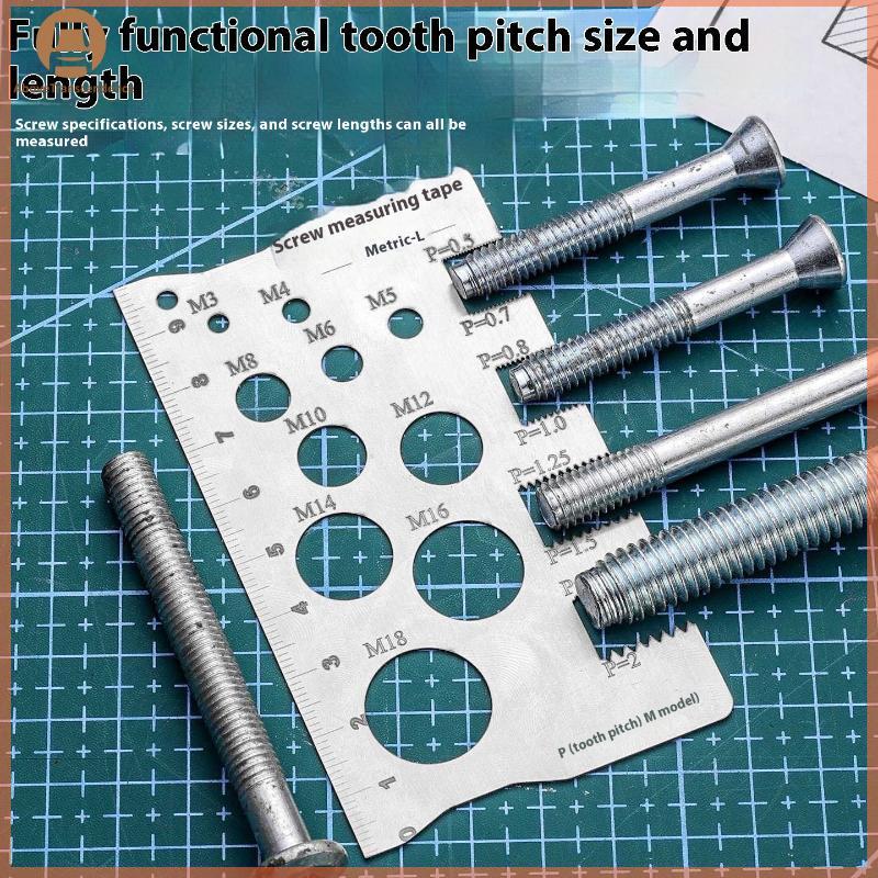 ABOVE สกรูเกลียว Pitch Gauge ไม้บรรทัดเครื่องมือวัด Bolt Nut เมตริกเครื่องจักรกลด้ายสกรูตัดวัดมุมรุ่นวัด TH
