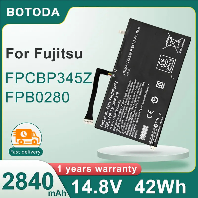 BOTODA FPCBP345Z FPB0280 FMVNBP219 14.8V 42Wh 2840mAh แบตเตอรี่แล็ปท็อปสําหรับ Fujitsu Lifebook UH57