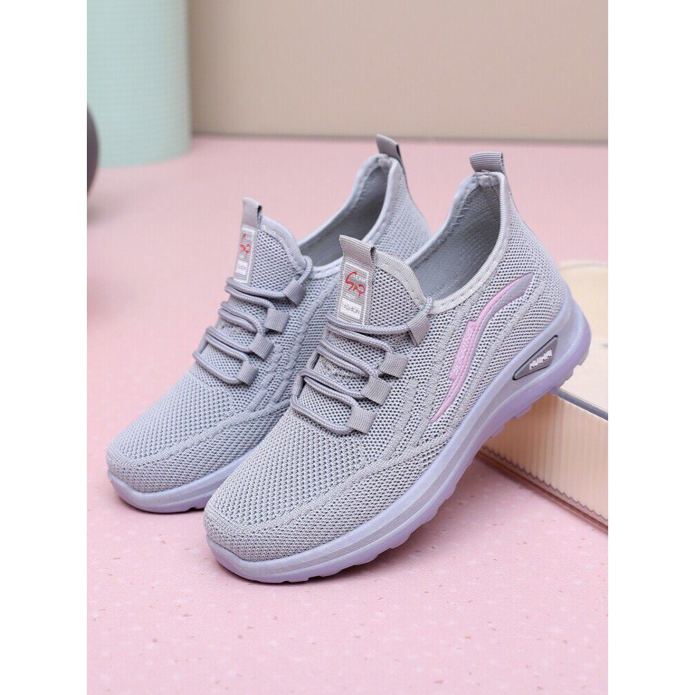 รองเท้าวิ่ง skechers ผู้หญิง ผ้าปักกิ่งแบบเก่ารุ่นใหม่ผู้หญิงคัทชูส้นแบนรองเท้ากีฬาผูกเชือกรองเท้าลำ