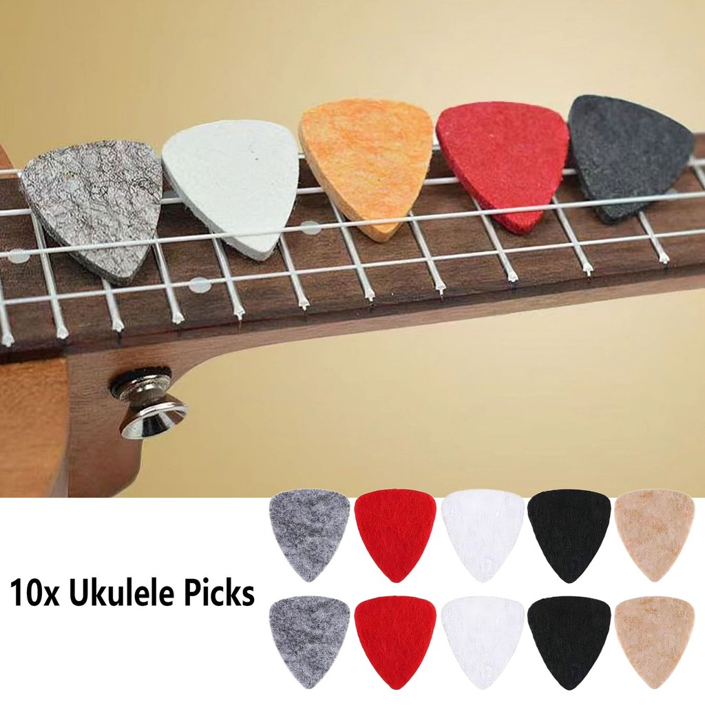 HS-10 ชิ้น Ukulele Pick UK Wool Felt Pick Ukulele Universal, Four String Guitar Nylon String Pick
