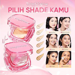 [FREE GIFT]Glad2Glow 2in1 Perfect Pair Cushion Powder Foundation Waterproof Make Up Setting BB Cream Tahan Tahan 12Jam