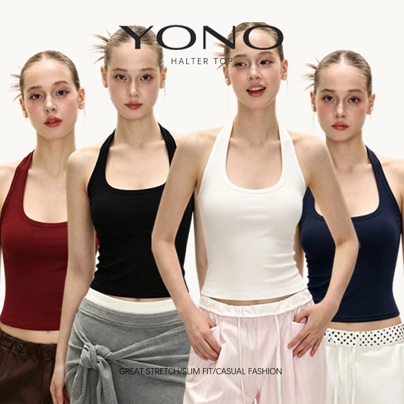 (พร้อมส่ง24ชม.) halter top เสื้อคล้องคอสีพื้น ผู้หญิง ทรงเข้ารูป มีหลายสี ฟีล y2k หวานแซ่บ แมตช์ง่าย