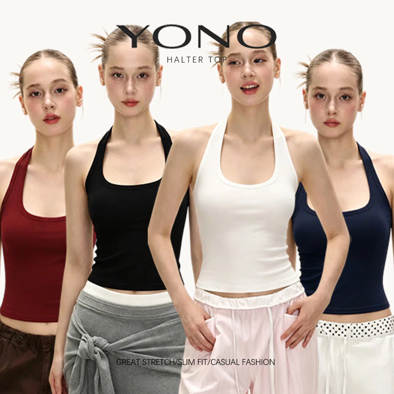 (พร้อมส่ง24ชม.) halter top เสื้อคล้องคอสีพื้น ผู้หญิง ทรงเข้ารูป มีหลายสี ฟีล y2k หวานแซ่บ แมตช์ง่าย