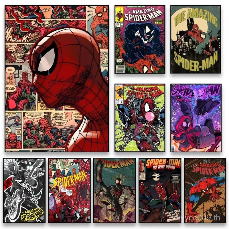 Cool S-Spider M-Man โปสเตอร์สติกเกอร์ art wall ภาพจิตรกรรมฝาผนังตกแต่งเกมตกแต่งห้องของขวัญ Kawaii HD