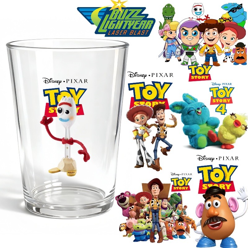Toy Story UV transfer สติกเกอร์คริสตัลโลโก้ถ้วยกล่องอาหารกลางวันเคสโทรศัพท์ตกแต่งกระเป๋าเดินทางฉีกขาดฟิล์มสติกเกอร์โปร่งใส