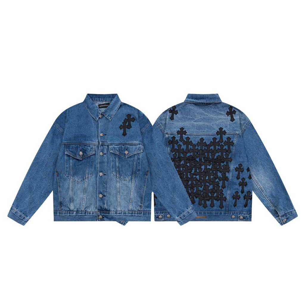 Chrome Hearts เสื้อแจ็คเก็ตหนังผู้ชาย Chrome Hearts