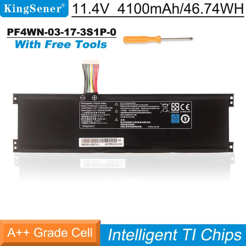 KingSener PF4WN-00-17-3S1P-0 แบตเตอรี่แล็ปท็อปสําหรับ HASEE U43E1 U43S1 U47T1 Series PF4WN03173S1P0 
