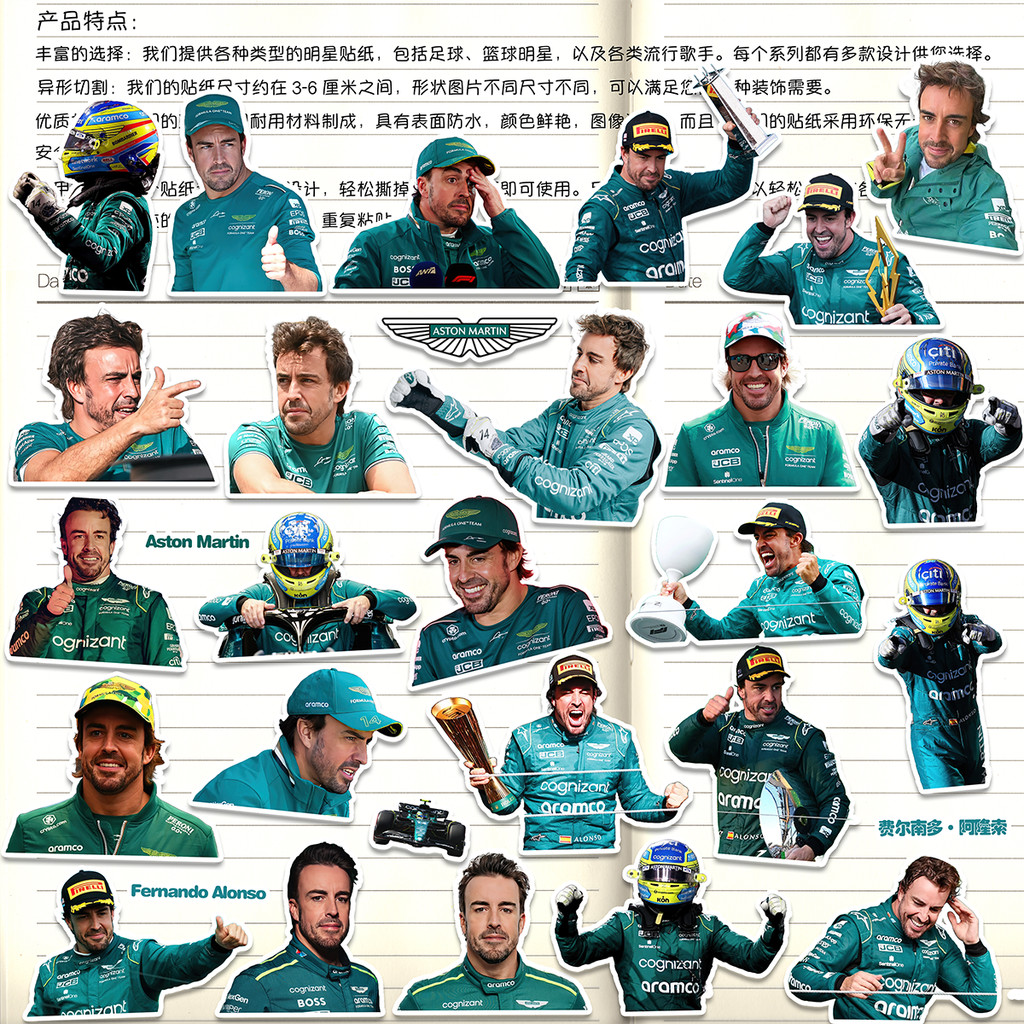 สติ๊กเกอร์ Fernando Alonso HD F1 Rider Fernando Alonso Fleet