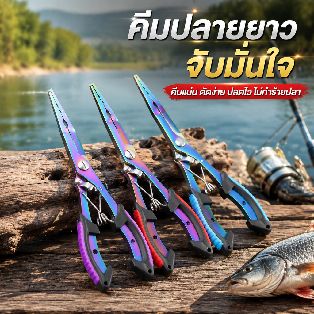 CODคีมอเนกประสงค์ ตัดสาย เอ็น/สลิง กริปเปอร์ คีมปลดปลาสแตนเลสปากโค้ง ที่คีบปากปลา คีมปากจิ้งจก สเตนเลสอเนกประสงค์สําหรับ
