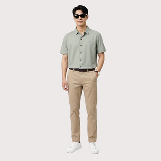 LTD เสื้อเชิ้ตแขนสั้น ผู้ชาย สีเขียวเข้ม | Short Sleeved Shirt | 03625