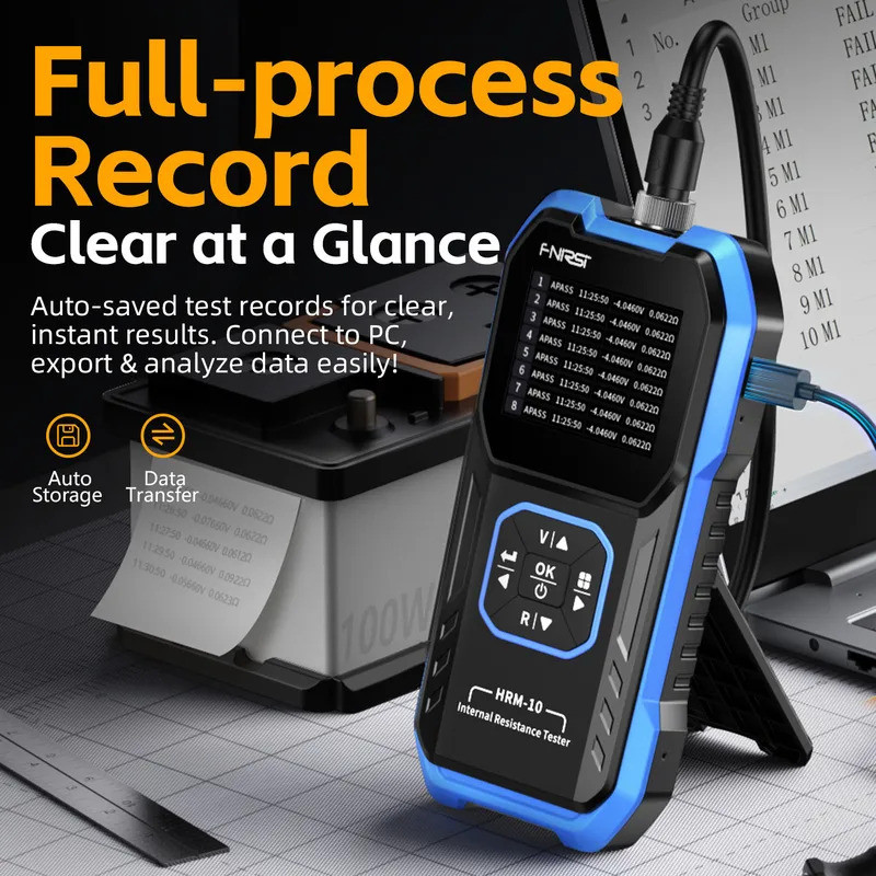 FNIRSI HRM-10 แบตเตอรี่เครื่องทดสอบความต้านทานภายในโวลต์มิเตอร์ความแม่นยําสูงสําหรับแบตเตอรี่ลิเธียม