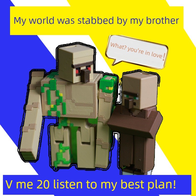เลโก้ minecraft minecraft Minecraft Iron Puppet ของเล่น Stiff Villager ของเล่น Minifigures ตกแต่งเดส
