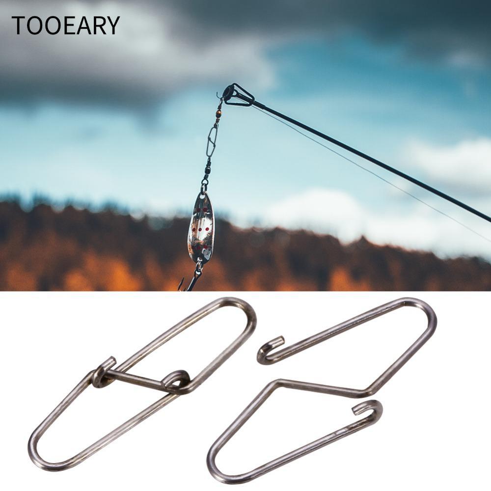 TAINAKARITSU 100PCS Fishing Safety Snaps, High Strength Silver Dual Lock Snaps, สแตนเลสทนทาน 0# 1# 2