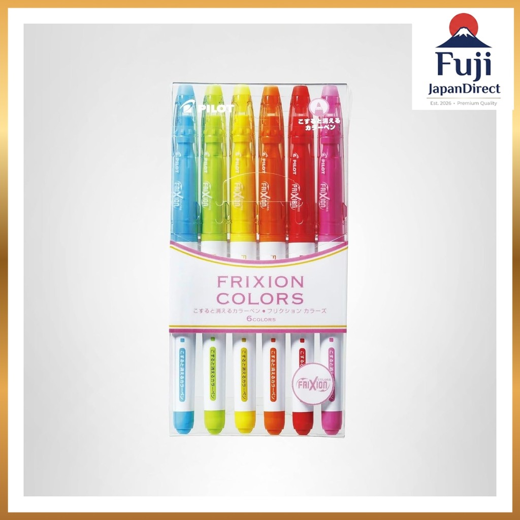 PILOT Color Pen Frixion Fineliner 0.45mm 6 Color Set SFFL72F6C Fuji JapanDirect