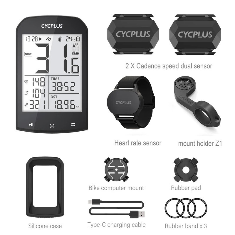 CYCPLUS M1 อุปกรณ์เสริมจักรยาน GPS คอมพิวเตอร์ขี่จักรยาน Speedometer BLE 5.0 ANT + รอบ Ciclismo Kilo