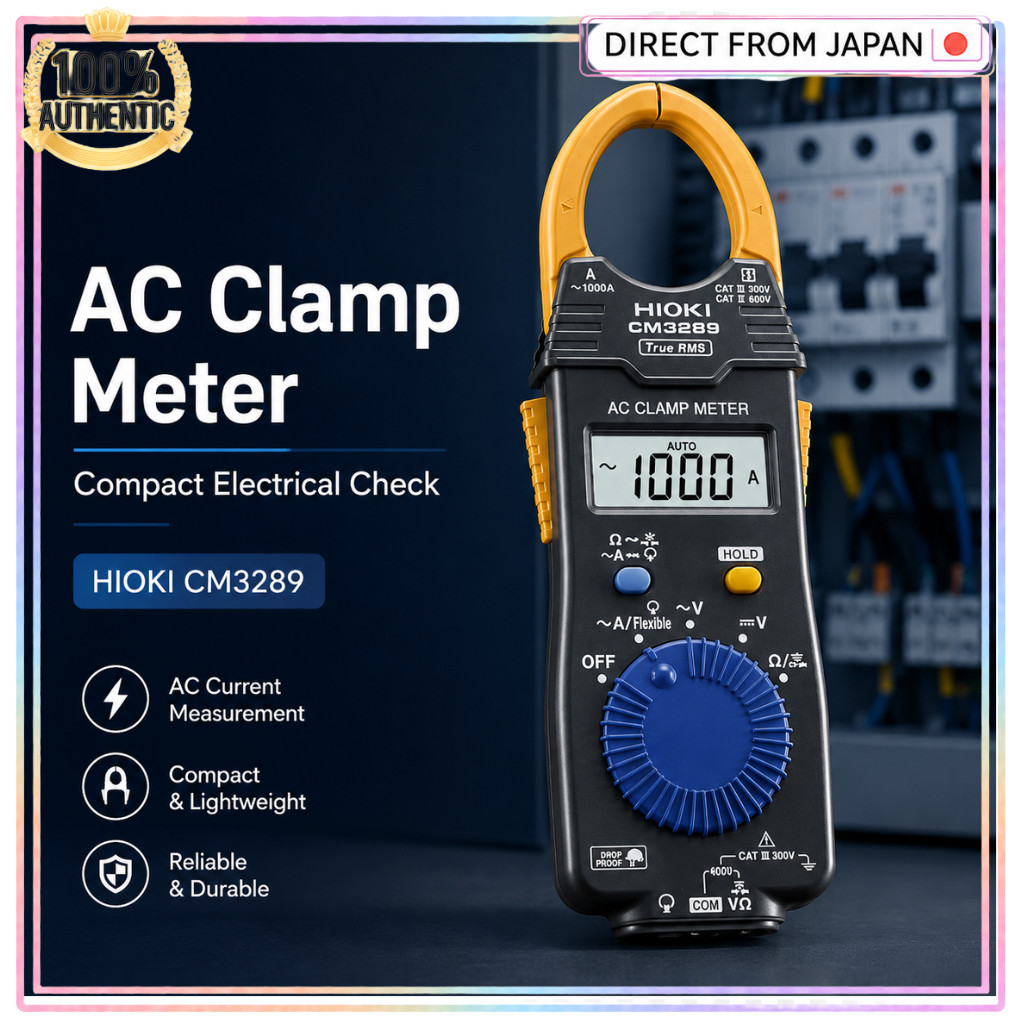 HIOKI CM3289 AC Clamp Meter Compact Clamp Tester for Current Voltage Resistance Continuity Check