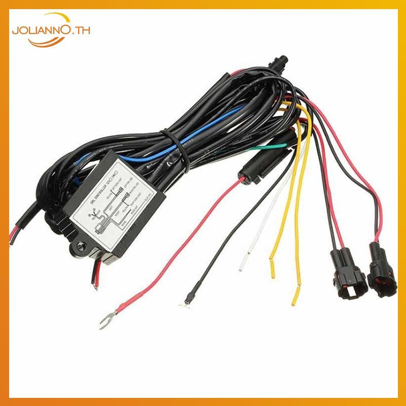 Joliann0 รถ DRL ไฟวิ่งกลางวัน Dimmer Dimming รีเลย์สวิทช์ควบคุมสายรัด 12V th