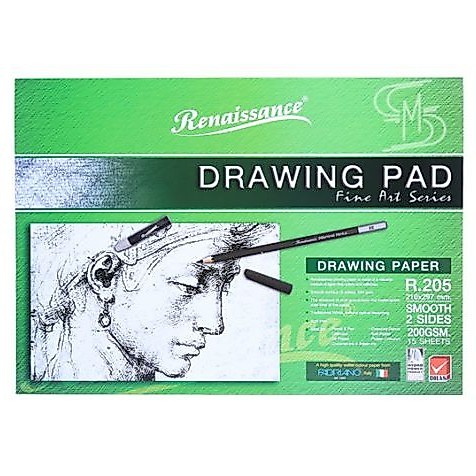 สมุดวาดเขียน Renaissance R205 ความหนา 200 แกรม (ผิวเรียบ) ขนาด 210 x 297mm.
